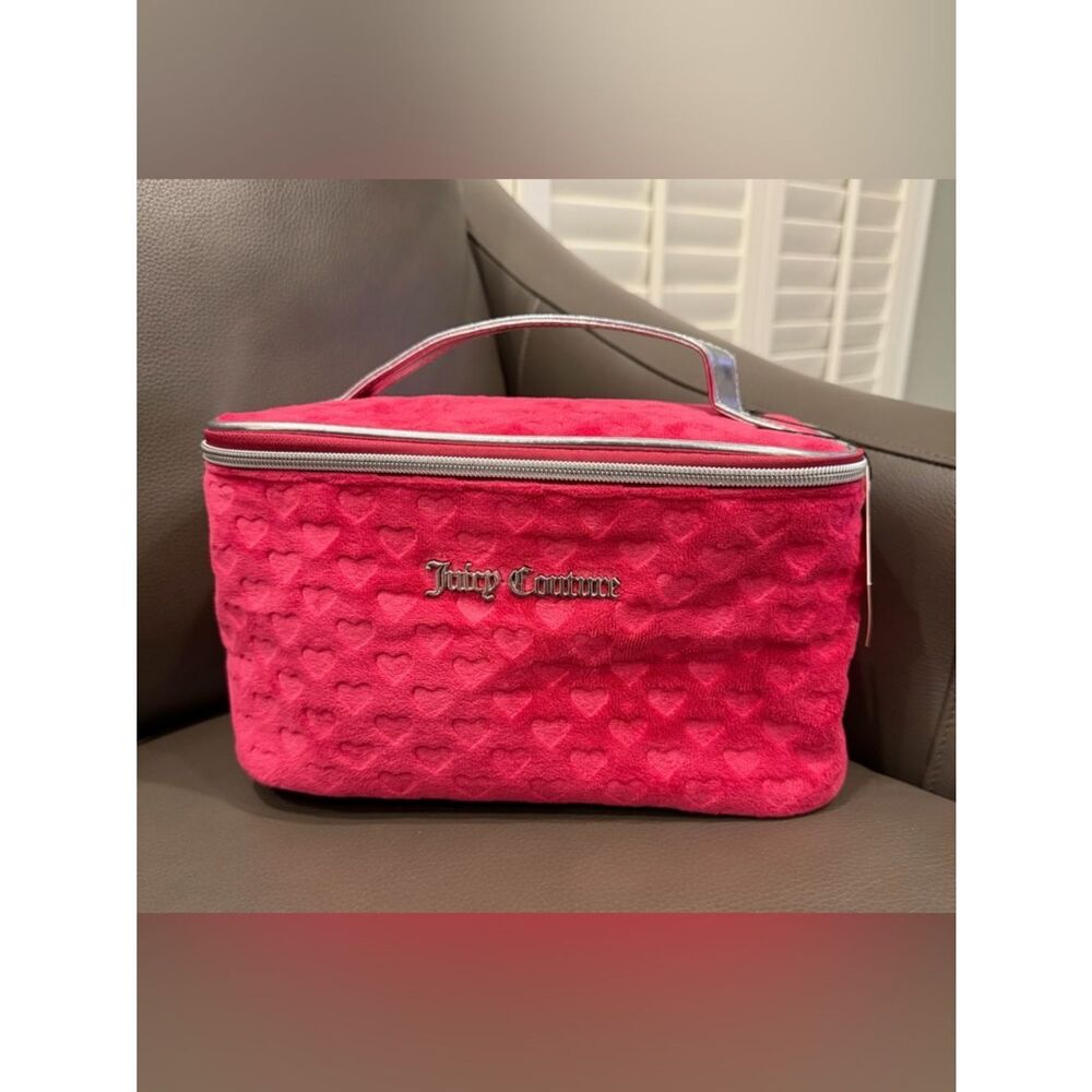 Juicy Couture Pink Quilted Heart Cosmetic Case